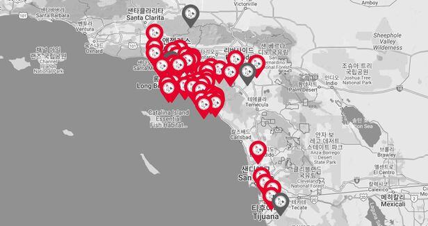 A Map of Genesis BBQ stores in California /Genesis BBQ