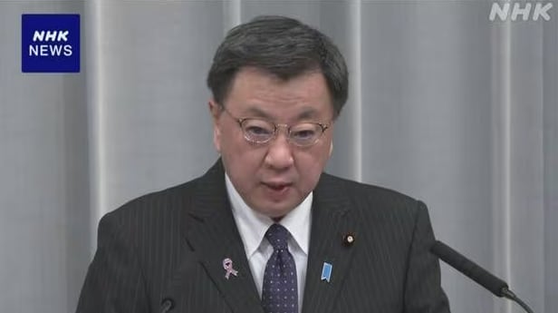 일본 정부 대변인인 마쓰노 히로카즈 관방장관. /NHK