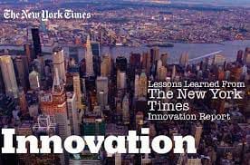 2014년 5월 공개된 뉴욕타임스의 '혁신 보고서'(Innovation Report) 표지. 총 96쪽 분량이다.