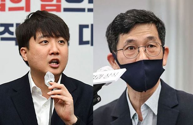 이준석 국민의힘 대표(왼쪽), 진중권 전 동양대 교수 /국회사진기자단, 연합뉴스