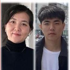 실종 전단에 공개된 북한 대표부 가족 김금순씨와 박권주씨의 모습. /RFA