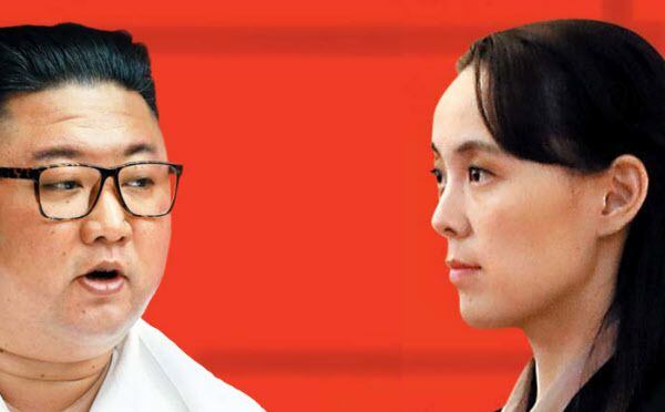 북한 김정은과 여동생 김여정.