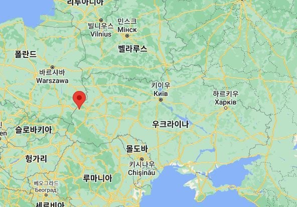 13일(현지 시각) 러시아가 공습한 야보리우 훈련시설이 위치한 곳. 폴란드 국경과 불과 25km 거리다.