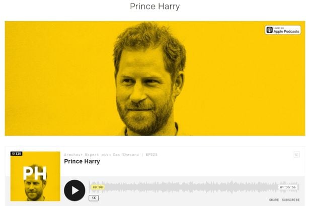 영국 해리 왕자가 출연한 미국 팟캐스트 ‘암체어 엑스퍼트’.