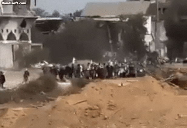 이스라엘군이 공개한 가자지구 내 민간인 피란 행렬. /엑스