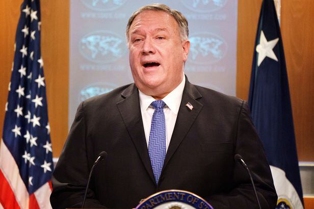 Secretary of State Mike Pompeo/Reuters Yonhap News Agency at a press conference at the US State Department on the 10th (local time)