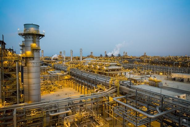 사우디아라비아 수도 리야드에서 북동쪽으로 350㎞ 떨어진 주베일 산업단지에 있는 파딜리 가스 플랜트의 최근 모습. 사우디 국영기업 아람코는 파딜리 가스 플랜트의 생산 용량을 지금보다 1.5배로 늘리기 위한 증설 공사를 추진 중이다. /GS건설