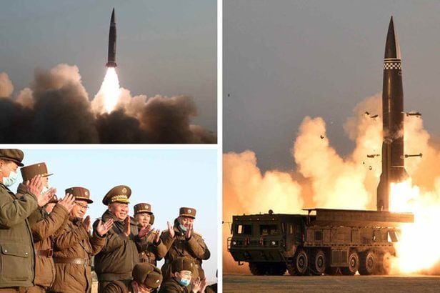 북한이 '회피 기동'이 특징인 이스칸데르 미사일을 발사하는 장면 /조선일보 DB