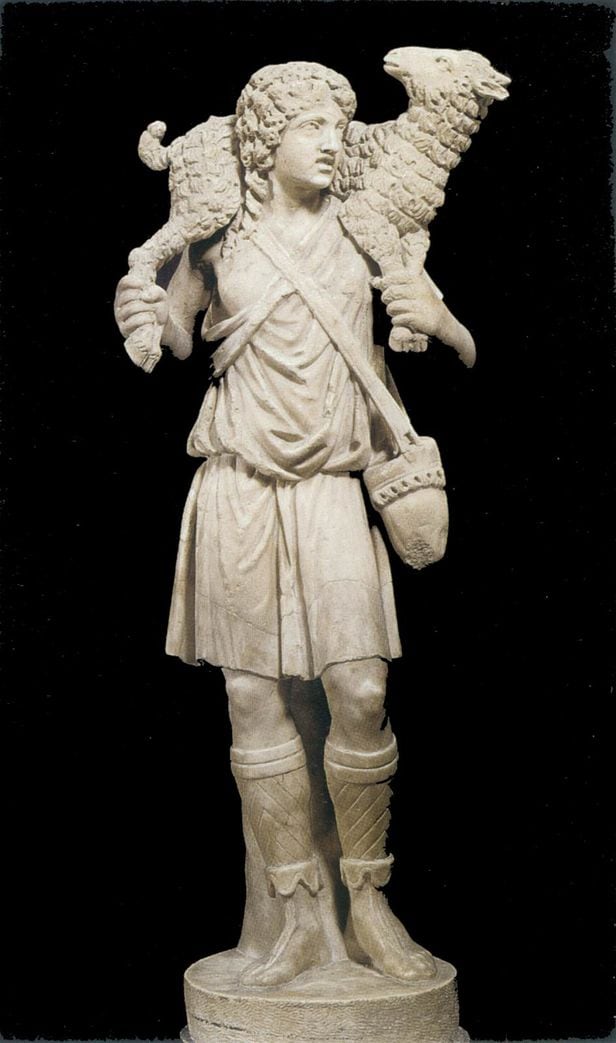 작자 미상 '선한 목자'(300~320년경).대리석, 바티칸 비오 크리스티아노 박물관 소장