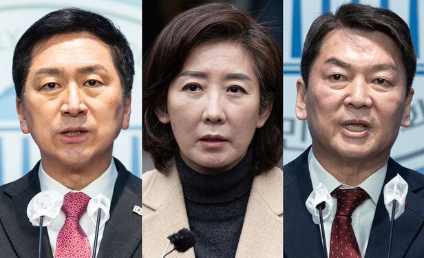 국민의힘 당권주자인 김기현 의원, 나경원 전 의원, 안철수 의원. / 뉴스1 