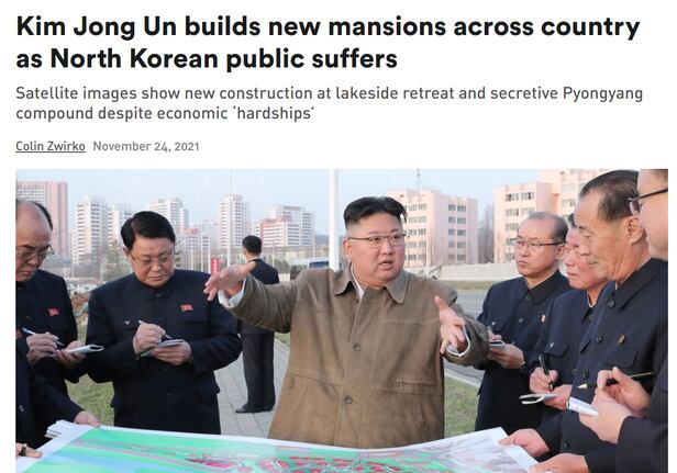 북한 김정은이 새 저택을 짓고 있다고 보도한 NK뉴스/NK뉴스 홈페이지 캡처