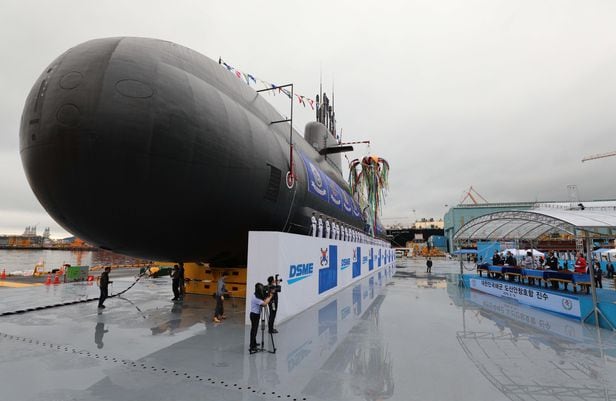 2018년 9월 14일 경남 거제시 대우조선해양 옥포조선소에서 열린 한국 최초 3000톤급 잠수함인 '도산안창호함' 진수식. /거제=뉴시스
