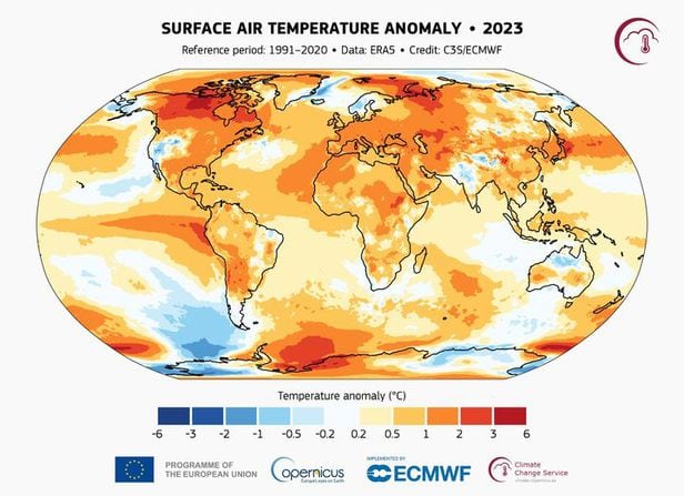 지난해 지구는 역대 가장 따뜻했던 것으로 기록됐다고 유럽연합(EU) 기후 관측 기관 코페르니쿠스가 발표했다. /코페르니쿠스