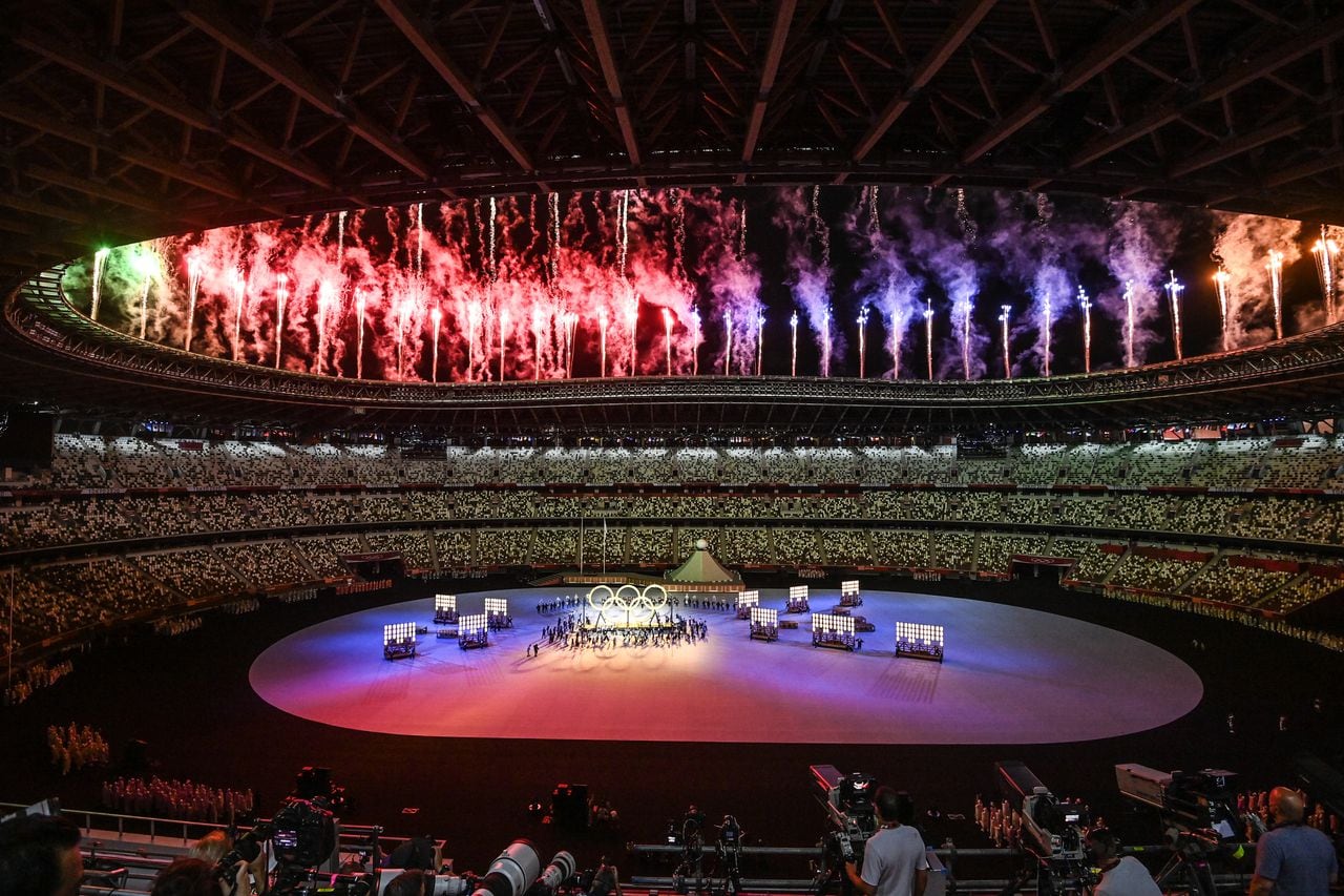 23일  도쿄 올림픽 스타디움(신국립경기장)에서 열린 2020도쿄올림픽 개회식에서 개막공연이 펼쳐지고  있다. 2021.07.23. 도쿄=이태경 기자