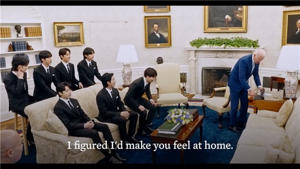 조 바이든 미국 대통령과 그룹 방탄소년단(BTS) 멤버들./트위터