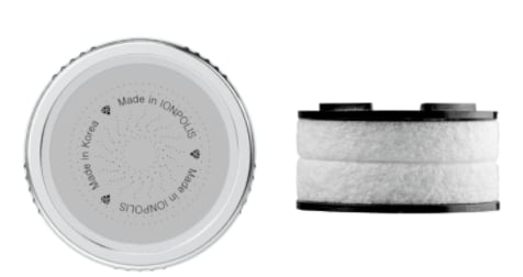 비타민 세면대 필터의 외양(왼쪽)과 내장된 코브라 필터 /이온폴리스