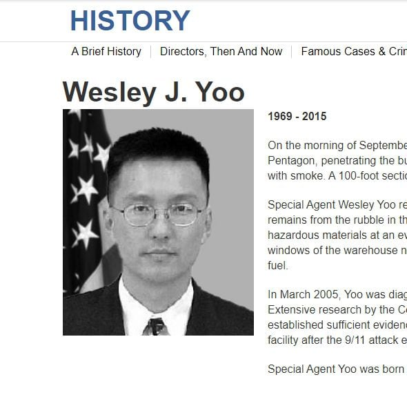 FBI에 소개된 한국계 요원 웨슬리 유. 1996년 FBI 요원으로 합류해 활약하다 2015년 10월 안타깝게 숨졌다.
/FBI 홈페이지 