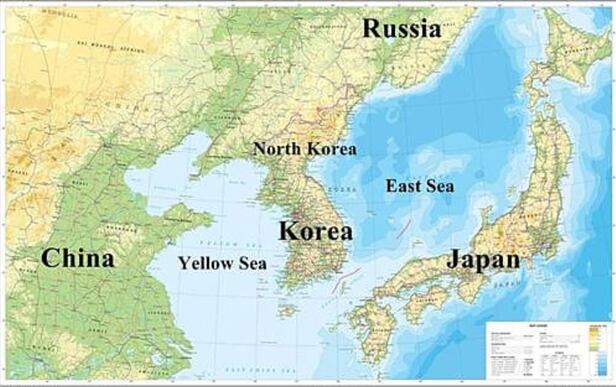 EAST SEA 동해라고 표기되어 있는 해외의 고지도/페이스북